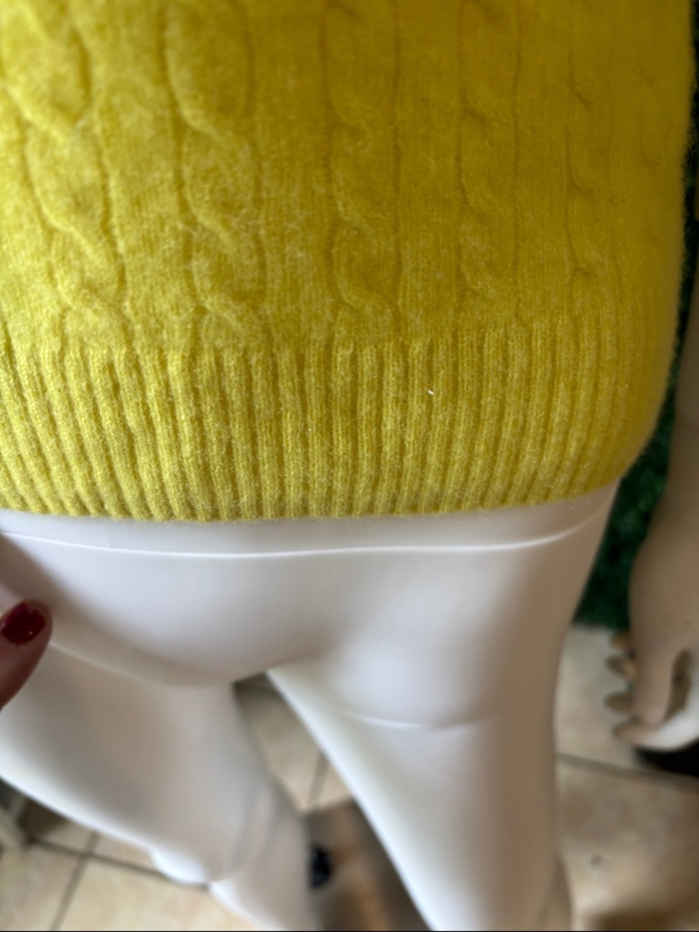 J. Crew Bright Yellow Cable-Knit Crewneck Sweater cashmere # 94 - Picture 6 of 10